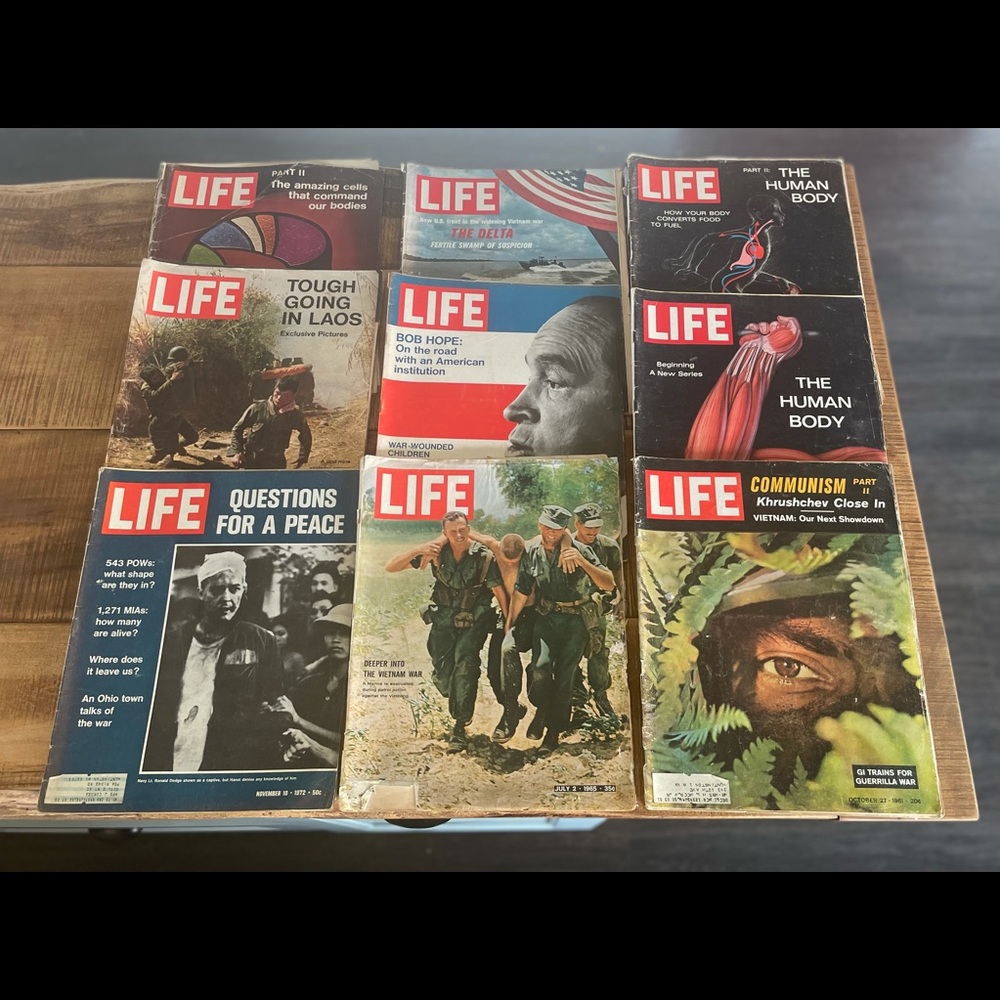 Vintage LIFE Magazine collection from 1960’s and 1970’s Vietnam Era, JFK